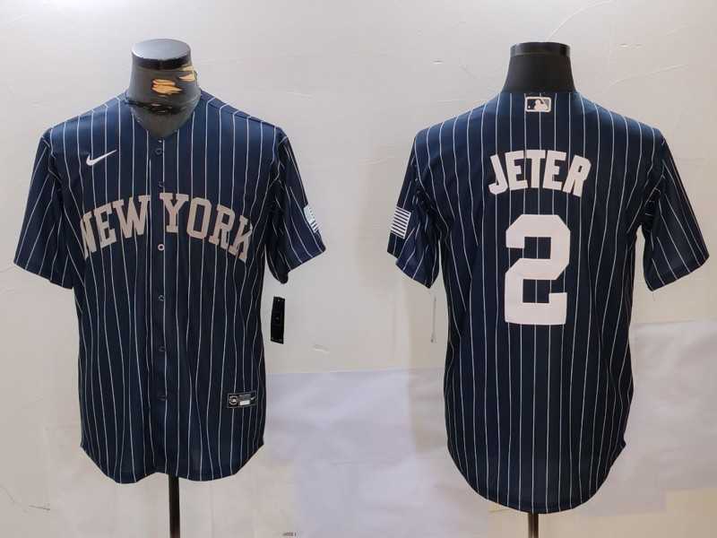 Men's New York Yankees #2 Derek Jeter Navy Pinstripe Fashion Cool Base Jersey,We sell and wholesale Men's New York Yankees #2 Derek Jeter Navy Pinstripe Fashion Cool Base Jersey on line form chian!